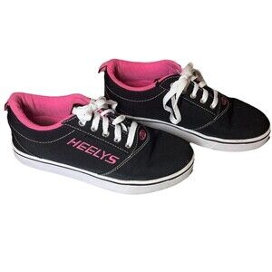 Heelys Girls Skate Shoes Black Pink Youth Size 6 Roller Sneakers